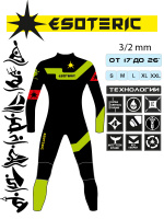 Гидрокостюм Esoteric Avatar II 3/2  Green/Red