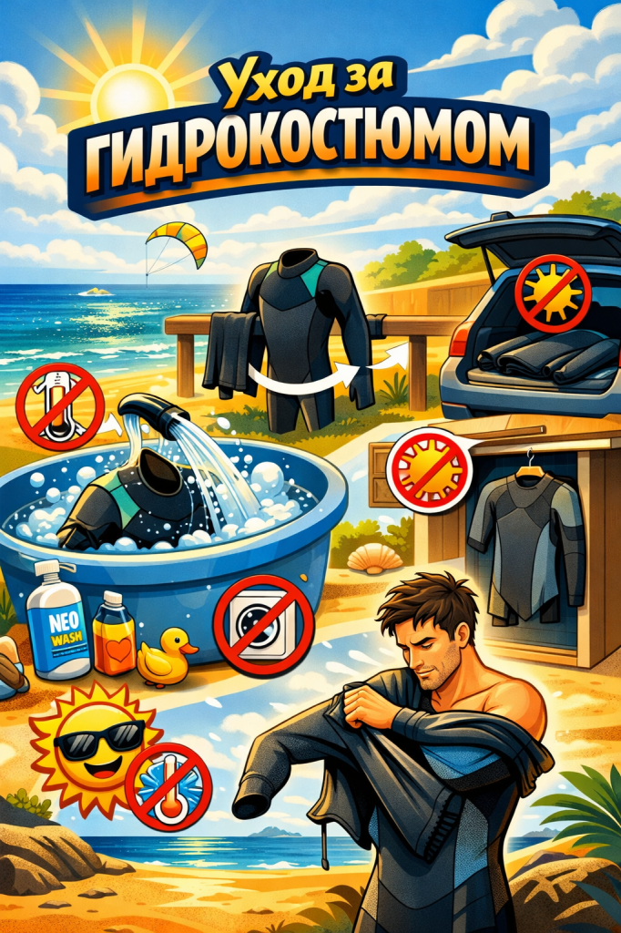Иллюстрация к статье: уход за гидрокостюмом