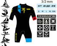 Гидрокостюм Esoteric MadDog 3/2  Blue/Red Shorty