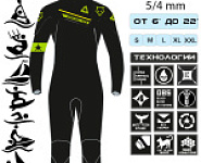 Гидрокостюм Esoteric SurfWolf 5/4 Front Zip